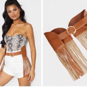 Fringe Tan Belt